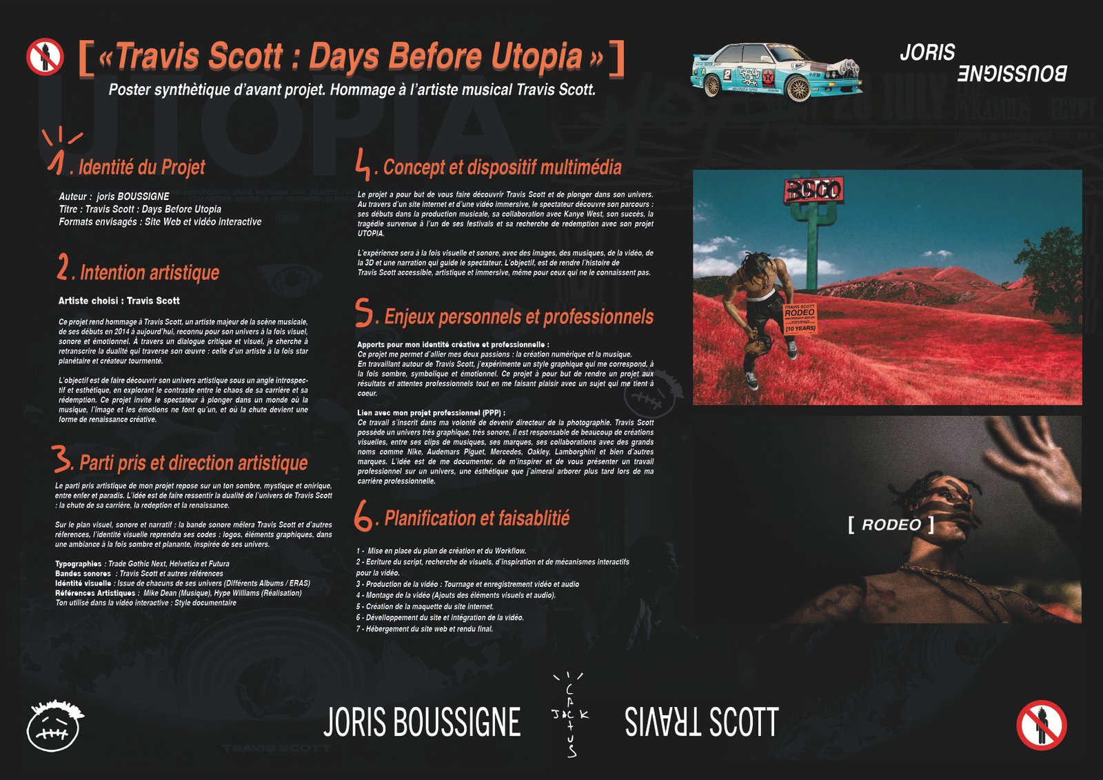Poster synthétique d’avant-projet Travis Scott : Days Before Utopia